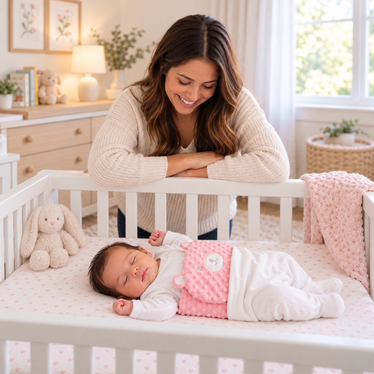 Parent with baby using Nuzzli